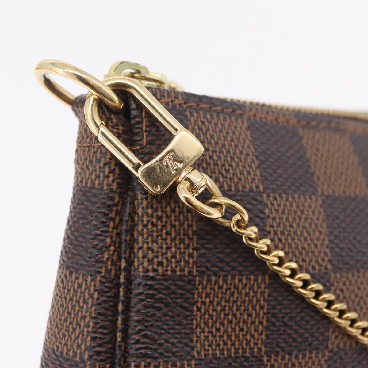 Louis Vuitton Pochette Accessoires Damier, Brown, Canvas, Clutch