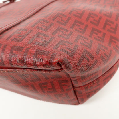 Fendi Superstar Zucchino Coated Canvas, Red, PVC, Tote Bag