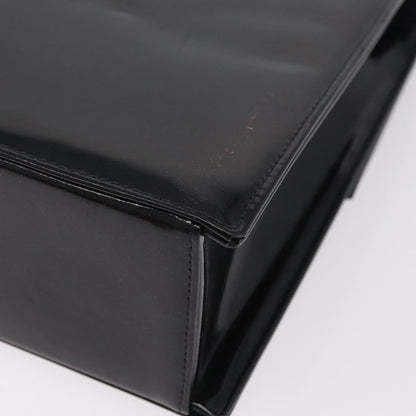 Chanel Vintage CC Box Flap Leather, Black, Patent Leather, Handbag