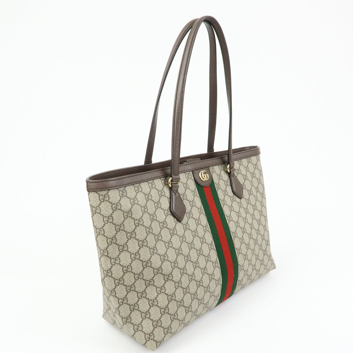 Gucci Ophidia Shopping GG Coated Canvas, Beige, Canvas, Tote Bag