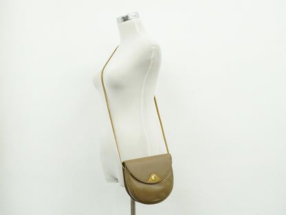 Christian Dior Vintage CD Flap Leather, Beige, Leather, Shoulder Bag