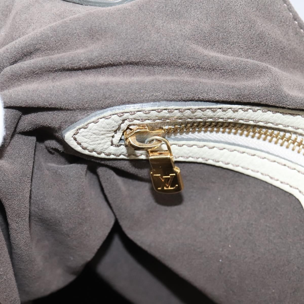 Louis Vuitton L Hobo Mahina Leather, Beige, Leather, Shoulder Bag