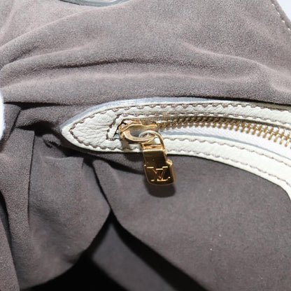Louis Vuitton L Hobo Mahina Leather, Beige, Leather, Shoulder Bag