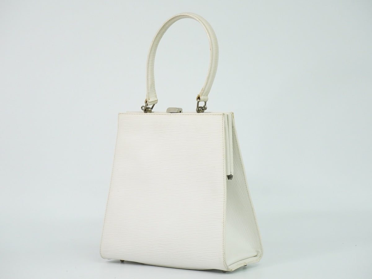 Fendi Vintage Handbag Leather, White, Leather, Handbag