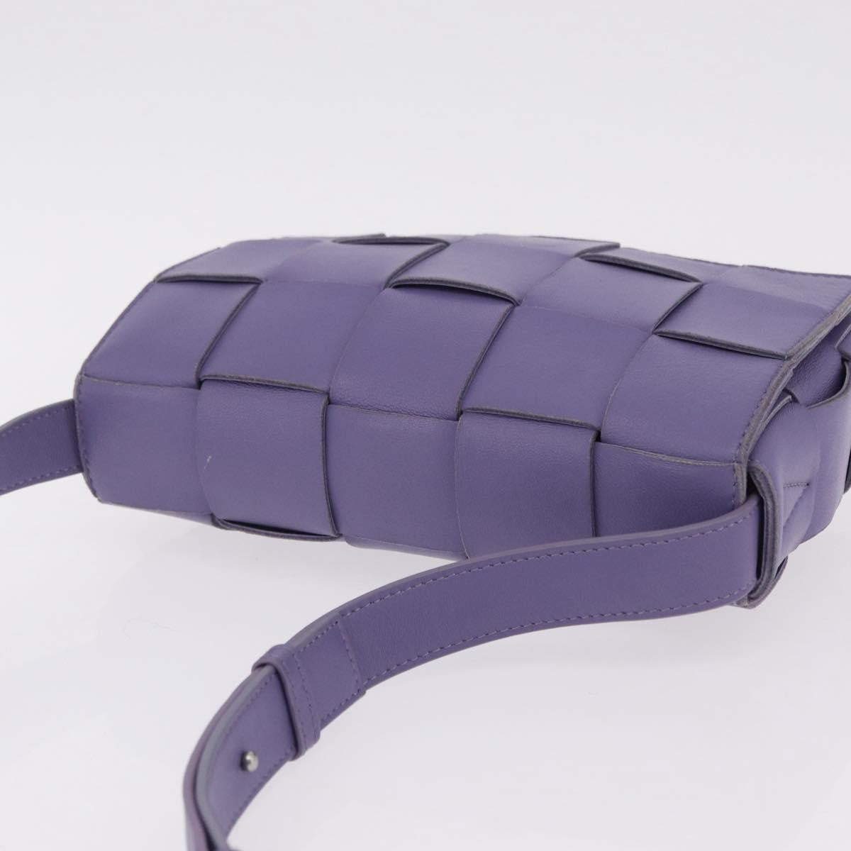 Bottega Veneta Cassette Maxi Intrecciato Leather, Purple, Leather, Crossbody Bag