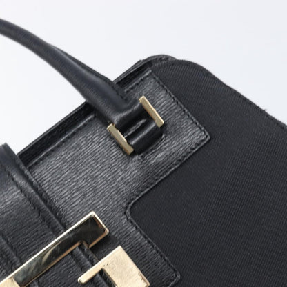 Gucci Vintage G logo Canvas, Black, Leather, Shoulder Bag