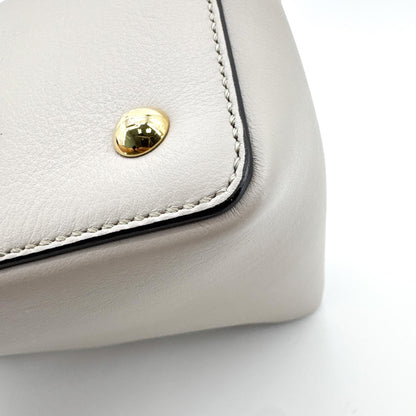 Fendi 2Jours Leather, Gray, Leather, Handbag