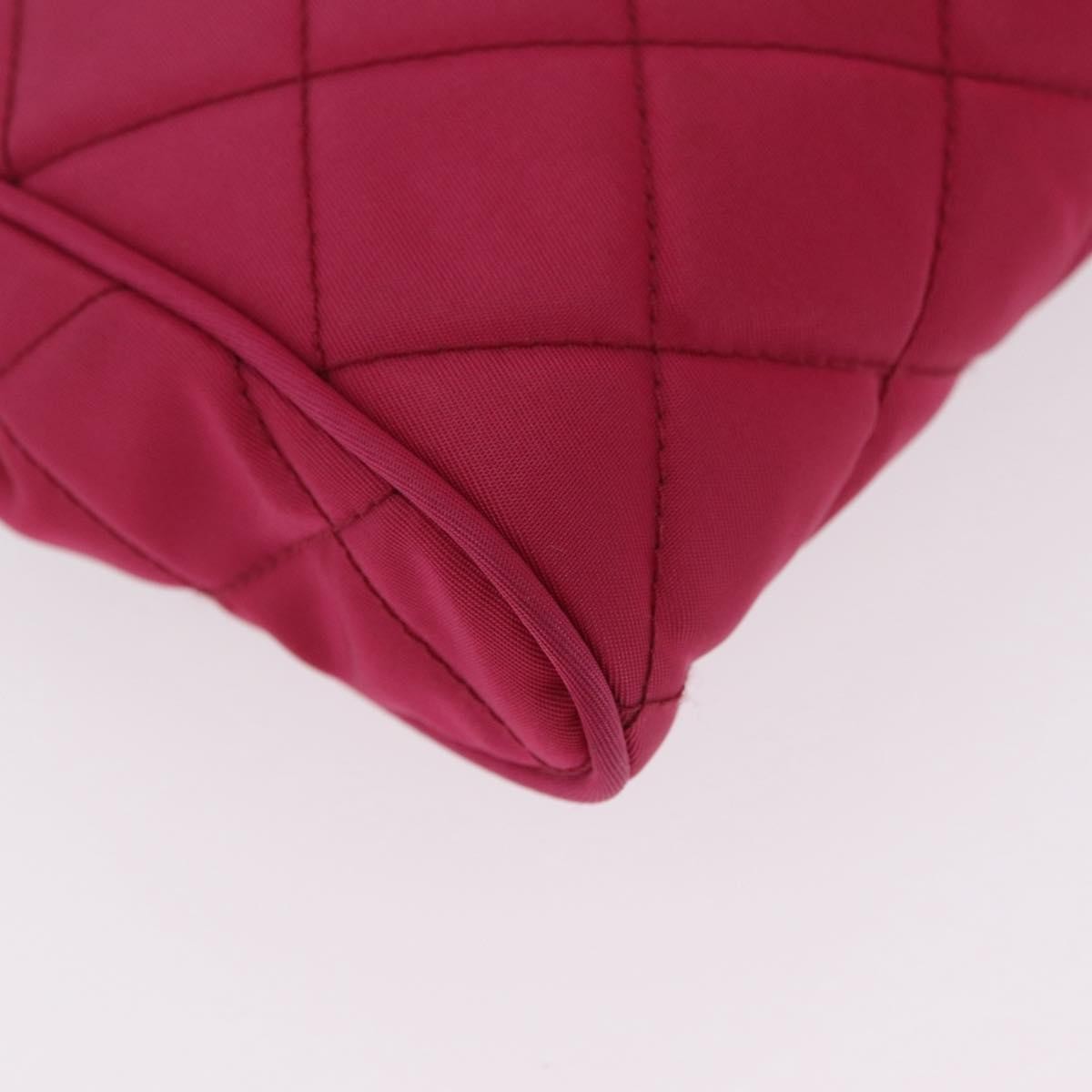 Prada Pushlock Chain Flap Quilted Tessuto, Pink, Nylon, Handbag
