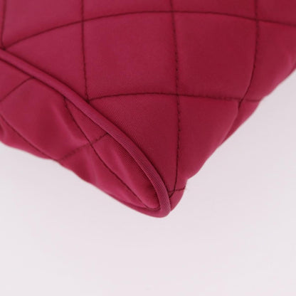 Prada Pushlock Chain Flap Quilted Tessuto, Pink, Nylon, Handbag