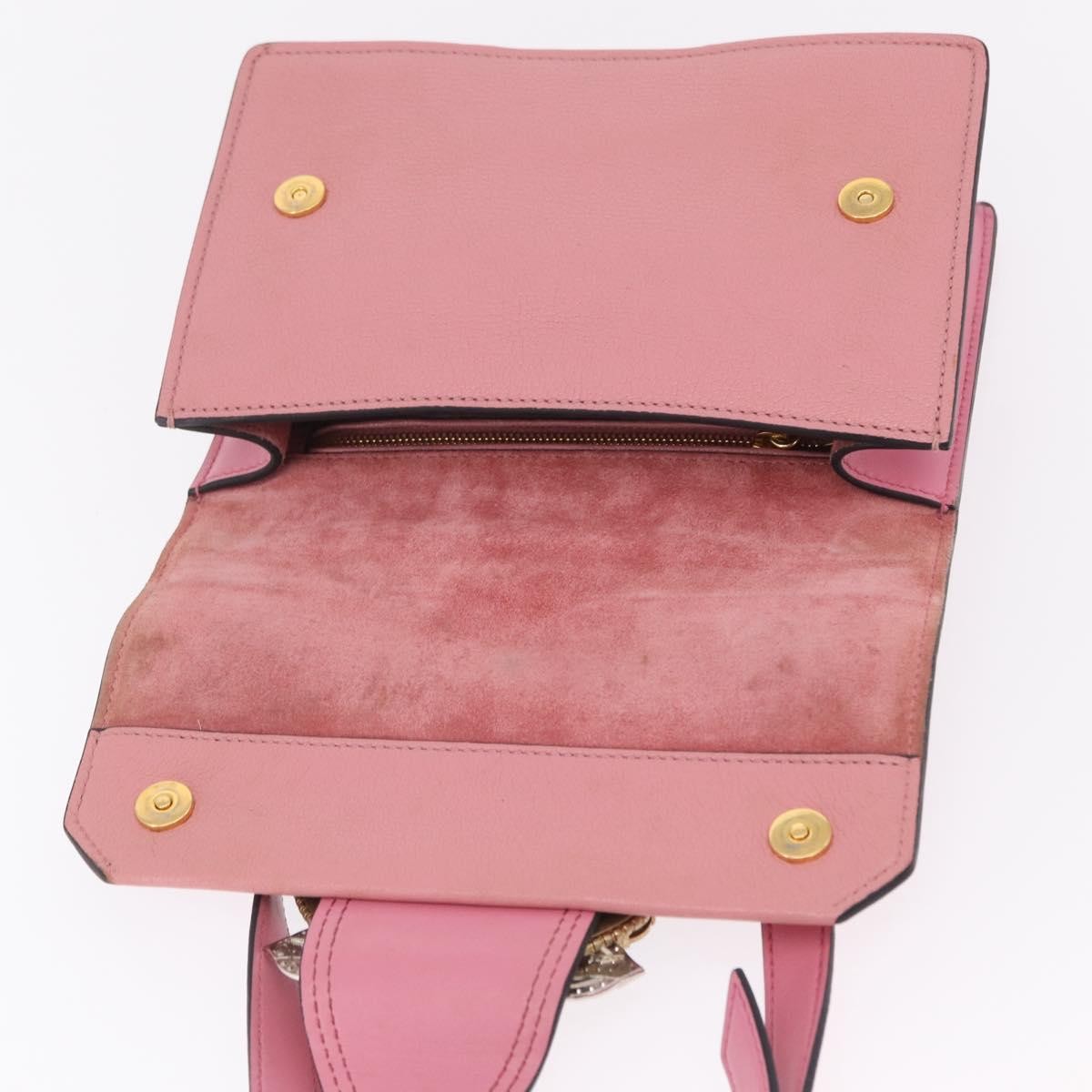 Miu Miu Madras Crystal Buckle Leather, Pink, Leather, Shoulder Bag