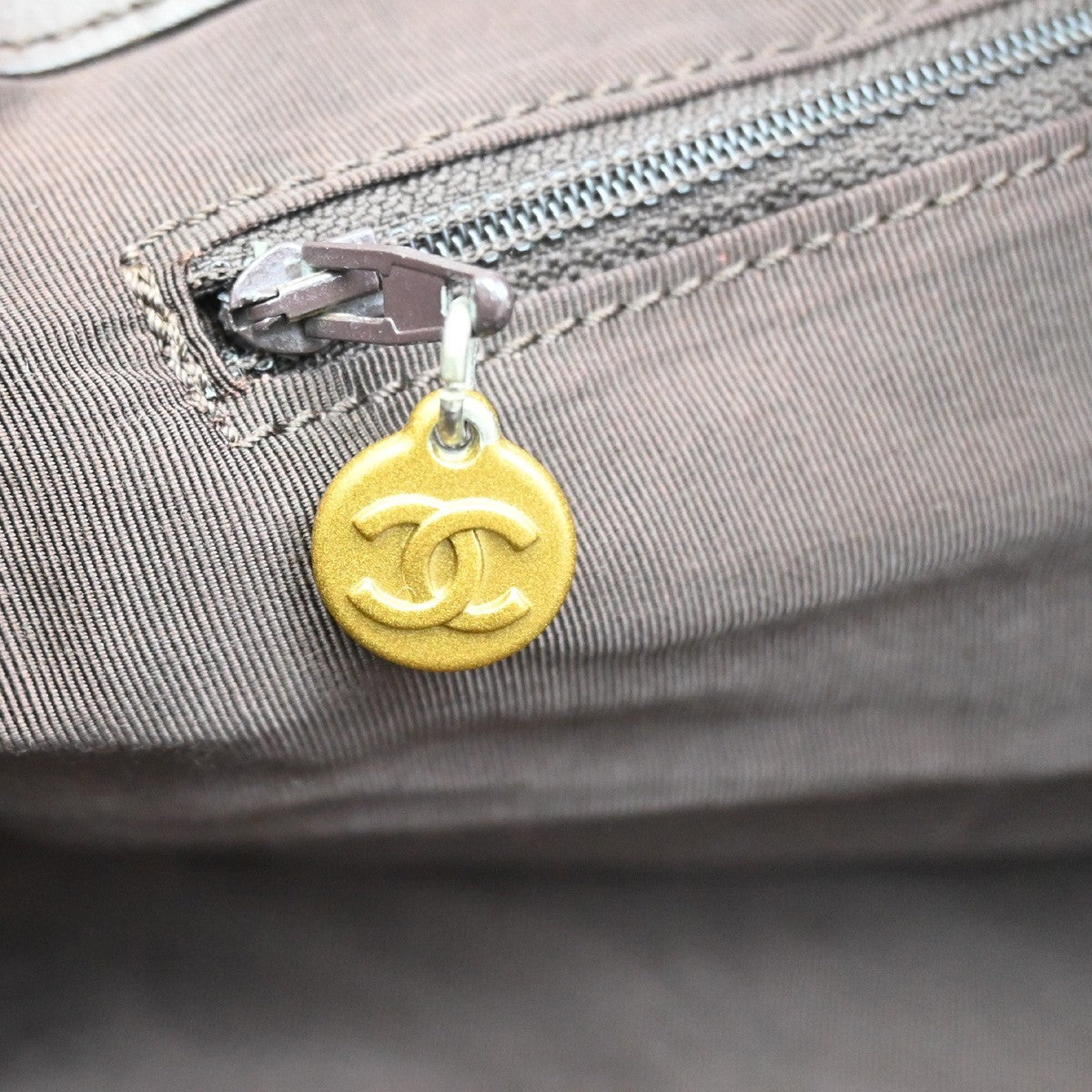Chanel Vintage Tote Canvas, Beige, Canvas, Tote Bag