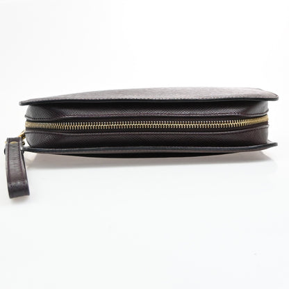 Louis Vuitton Pochette Baikal Clutch Taiga Leather, Burgundy, Leather, Clutch