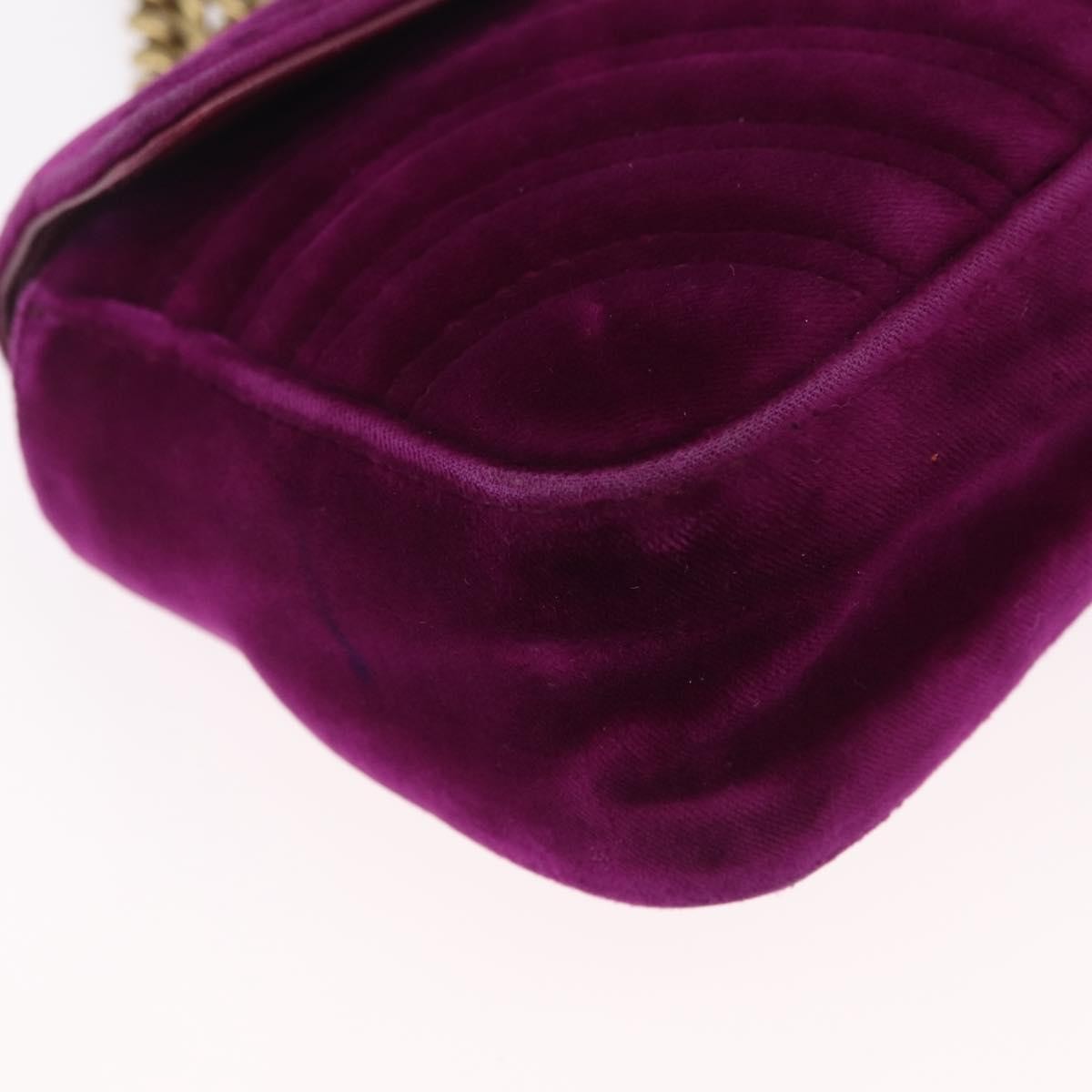 Gucci GG Marmont Matelassé Velvet, Purple, Velvet, Shoulder Bag