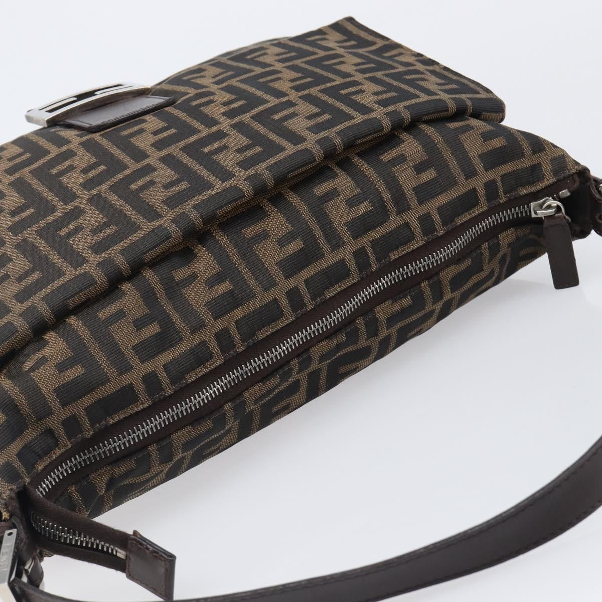 Fendi Logo Zucca Zucca, Brown, Canvas, Shoulder Bag