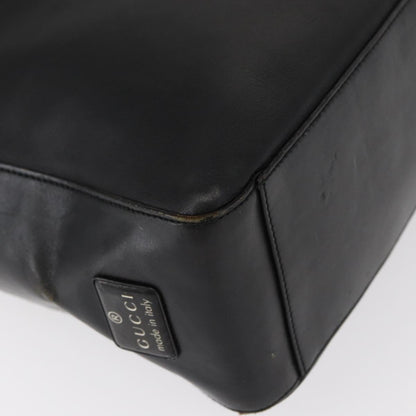 Gucci Vintage Interlocking G Flap Shoulder Bag Leather, BLACK, LEATHER, Shoulder bag