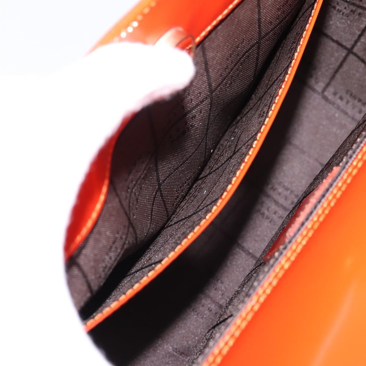 Celine Top Handle Leather, Orange, Leather, Handbag