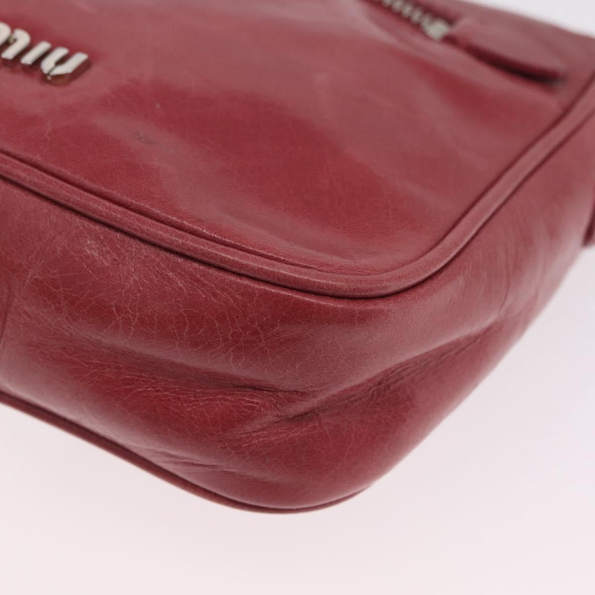Miu Miu Madras Shoulder Leather, Pink, Leather, Crossbody Bag