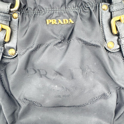 Prada Gaufre Nappa Leather, Black, Nylon, Tote Bag