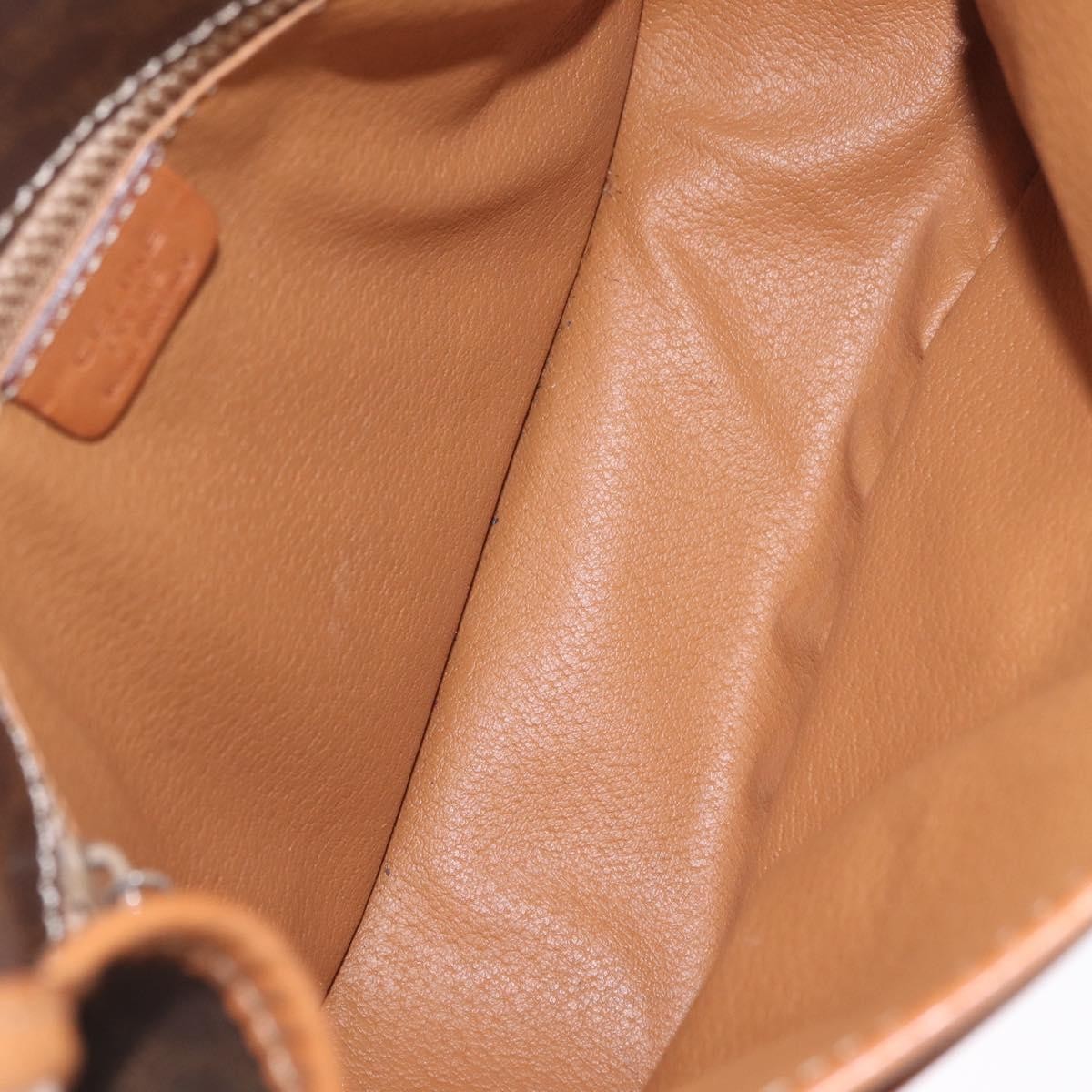 Celine Macadam Shoulder PVC Leather, Brown, Canvas, Crossbody Bag