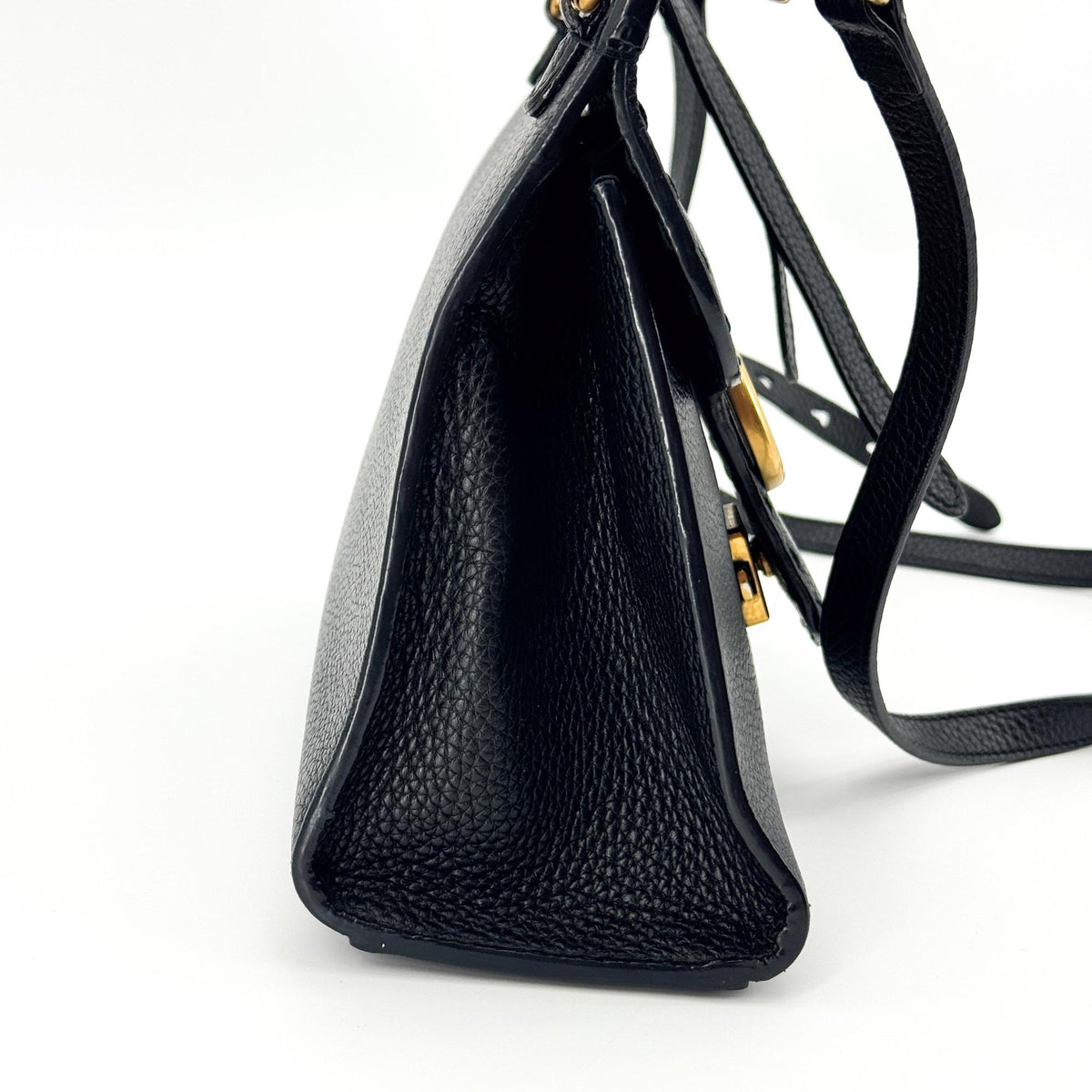 Gucci GG Marmont Top Handle Leather, Black, Leather, Handbag