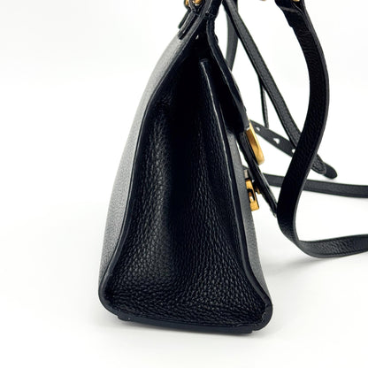 Gucci GG Marmont Top Handle Leather, Black, Leather, Handbag