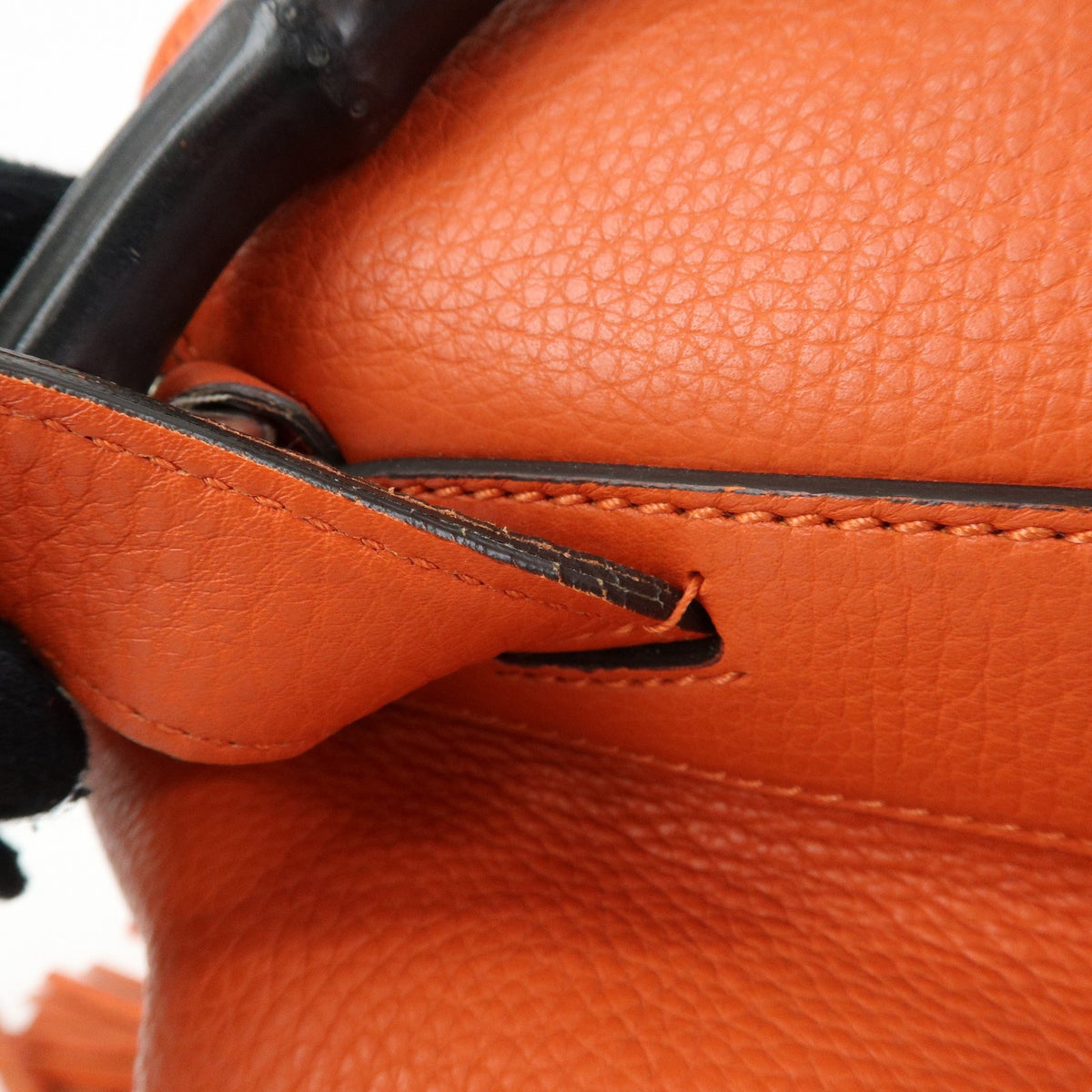 Gucci Bamboo Tassel Leather, Orange, Leather, Backpack