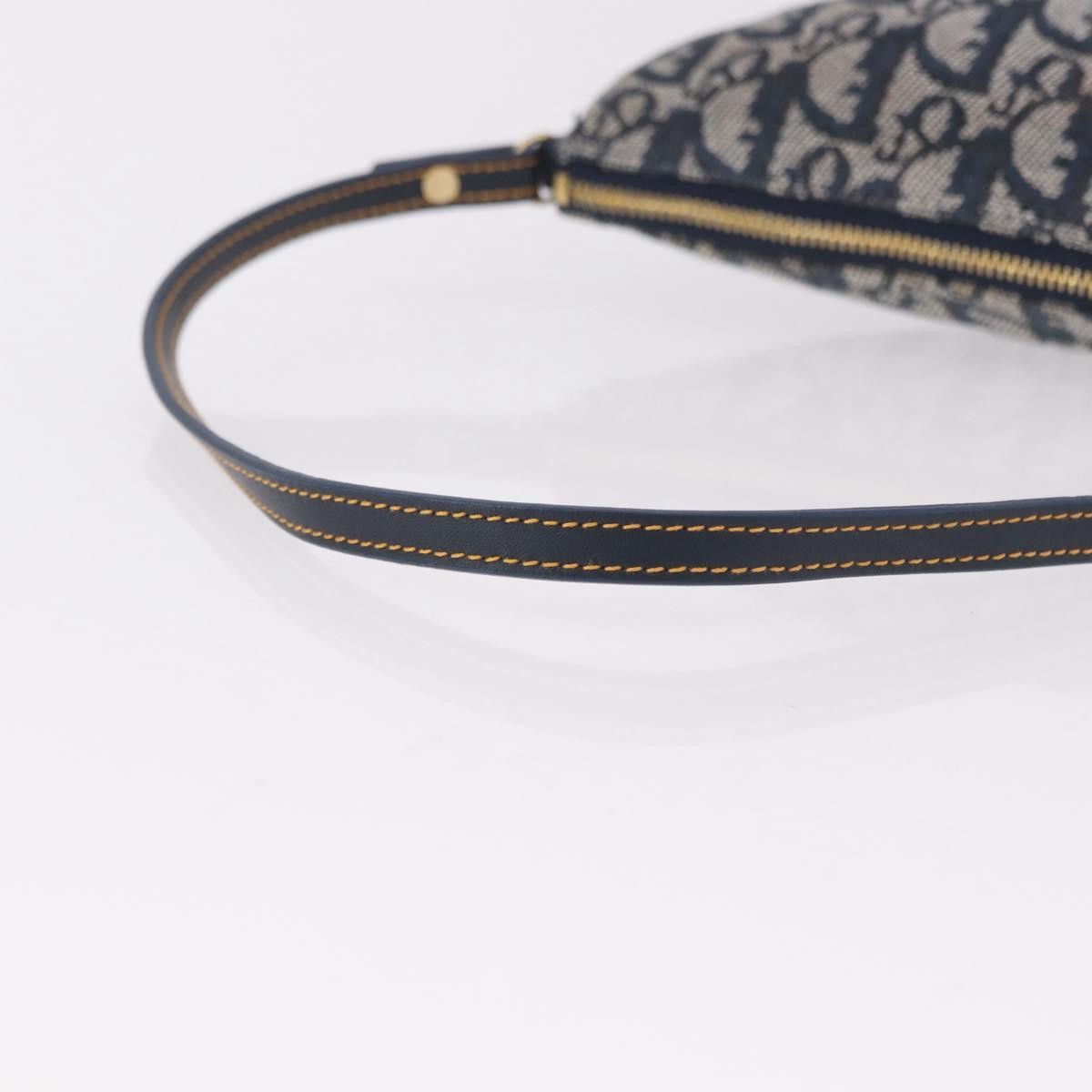 Christian Dior Vintage Saddle Bag Canvas, Navy, Canvas, Clutch