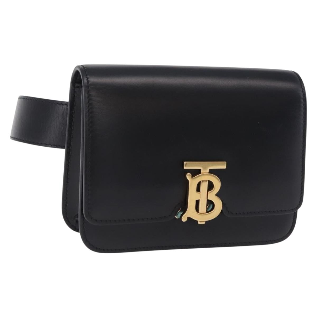 Burberry TB Belt Leather, Black, Leather, Clutch