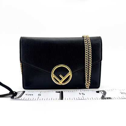Fendi F Is Fendi Envelope Chain Clutch Leather, Black, Leather, Clutch