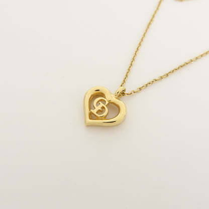 Christian Dior CD Heart Metal, Gold, Metal, Necklace