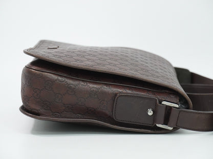 Gucci Flap Messenger Bag (Outlet) Guccissima Leather, Brown, Leather, Shoulder Bag