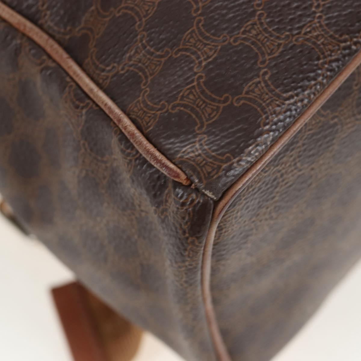 Celine Vintage Macadam Canvas, Brown, Canvas, Backpack