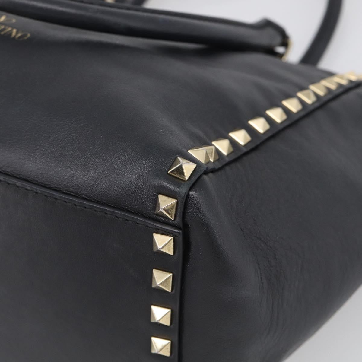 Valentino Garavani Rockstud Soft Leather, Black, Leather, Tote Bag