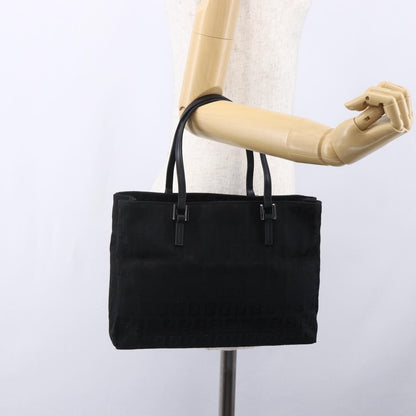 Fendi Vintage Shopping Zucchino Canvas, Black, Canvas, Tote Bag