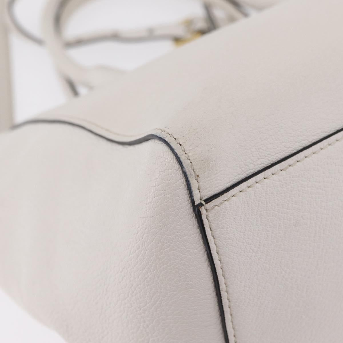 Miu Miu Madras Front Zip Leather, White, Leather, Tote Bag