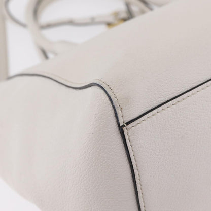 Miu Miu Madras Front Zip Leather, White, Leather, Tote Bag