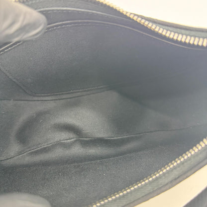 Celine Ava Triomphe Coated Canvas, Black, Textile, Handbag