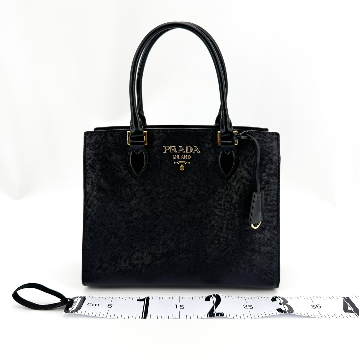 Prada saffiano tote Leather, Black, Leather, Tote Bag