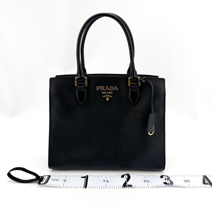 Prada saffiano tote Leather, Black, Leather, Tote Bag