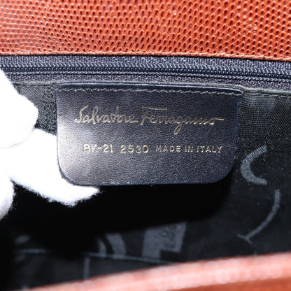 Salvatore Ferragamo Vala tote Embossed Leather, Brown, Leather, Tote Bag