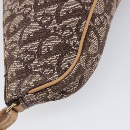 Christian Dior Vintage Saddle Bag Canvas, Brown, Canvas, Clutch