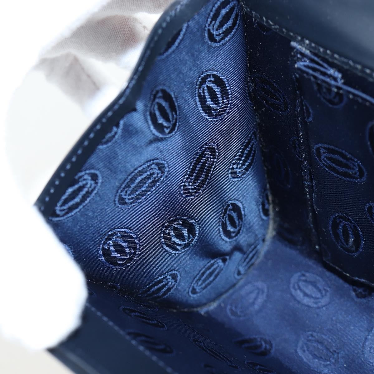 Cartier Sapphire Line Leather, Navy, Leather, Shoulder Bag
