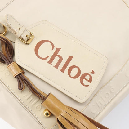 Chloe Eden Leather, White, Leather, Tote Bag