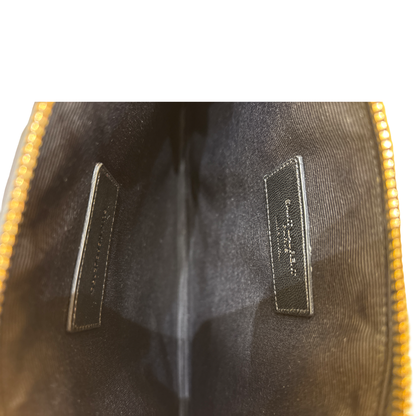 Saint Laurent Zip Leather, Black, Leather, Wallet