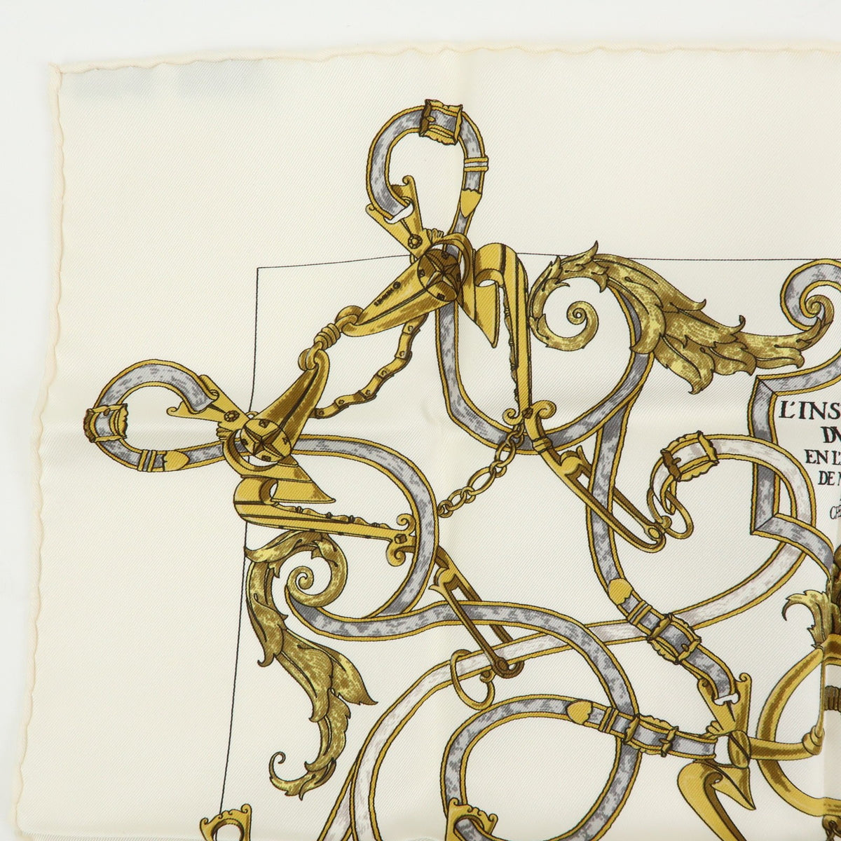 Hermes Carré 40 Silk, White, Silk, Scarf