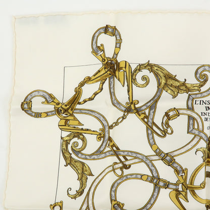 Hermes Carré 40 Silk, White, Silk, Scarf