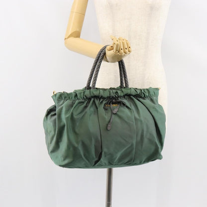 Prada Convertible Bow Tessuto, Green, Nylon, Tote Bag