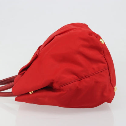 Prada Bow Tote Tessuto with Leather, Red, Nylon, Tote Bag