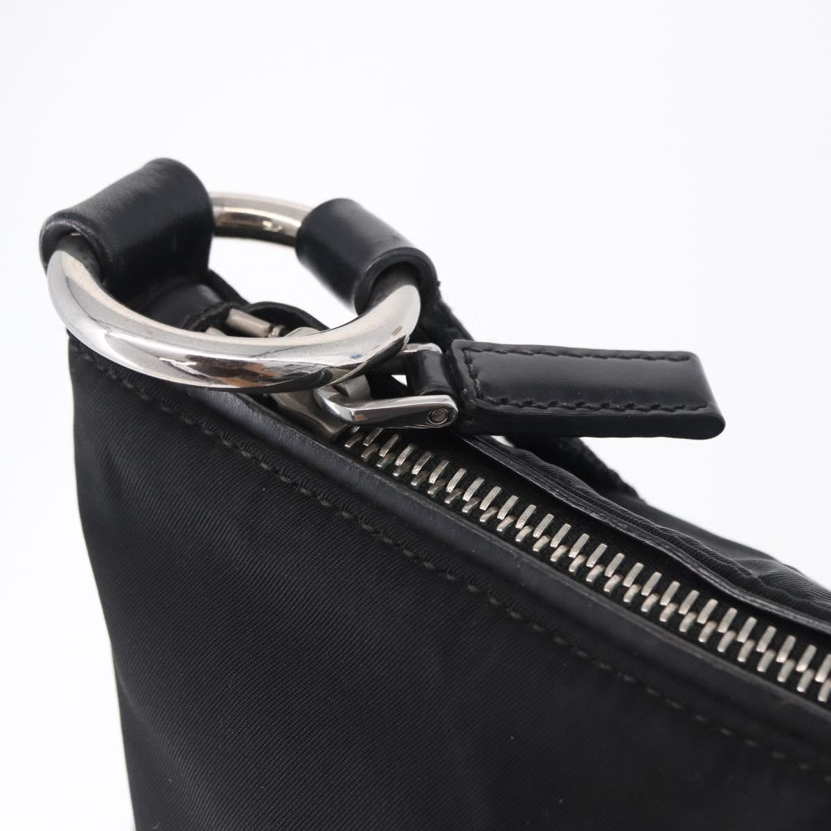 Prada Zip Messenger Tessuto with Leather, Black, Nylon, Handbag