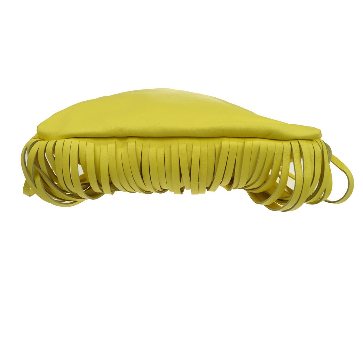 Bottega Veneta The Fringe Leather, Yellow, Leather, Clutch